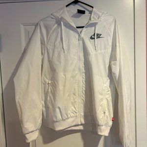 White Nike wind breaker jacket
